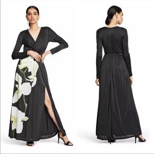 ALTUZARRA for Target Women's Orchid Print Maxi Dress New Size M Medium Black